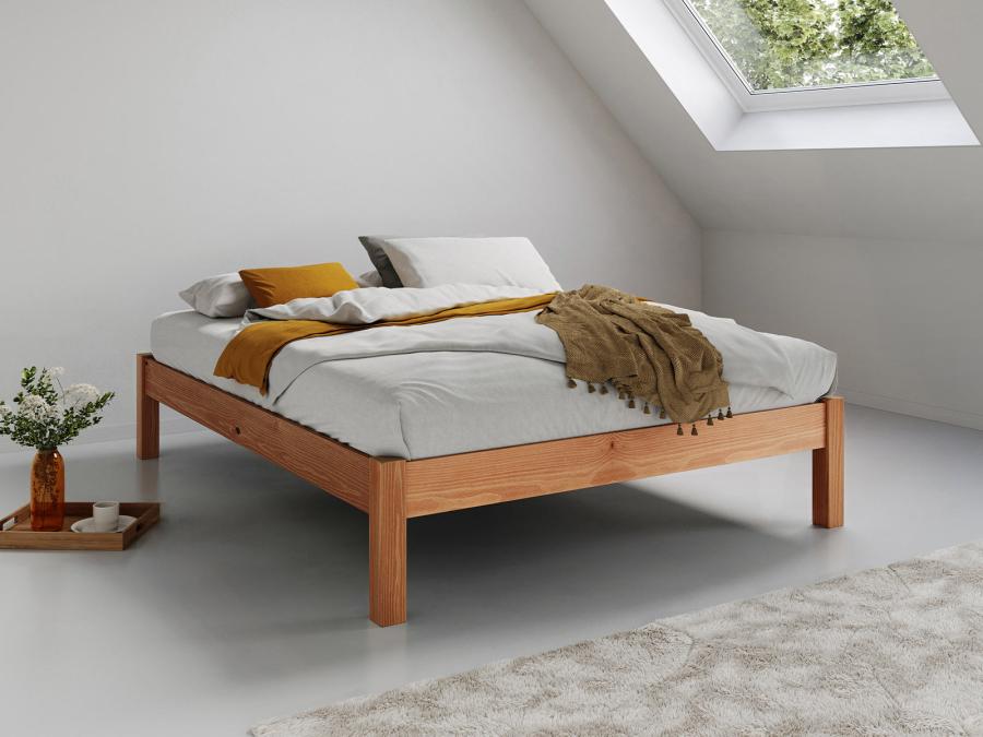 wooden platform bed cinnamon