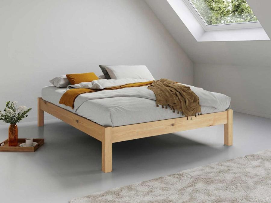 platform bed no headboard in natural