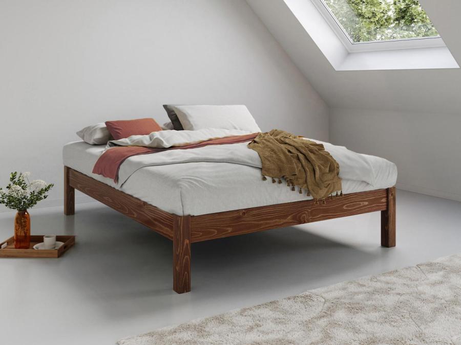 wood platform bed space saver without headboard coffee bean finish