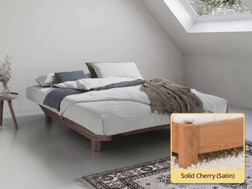 solid cherry platform bed no headboard