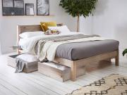 solid wood grey wash white knight bed