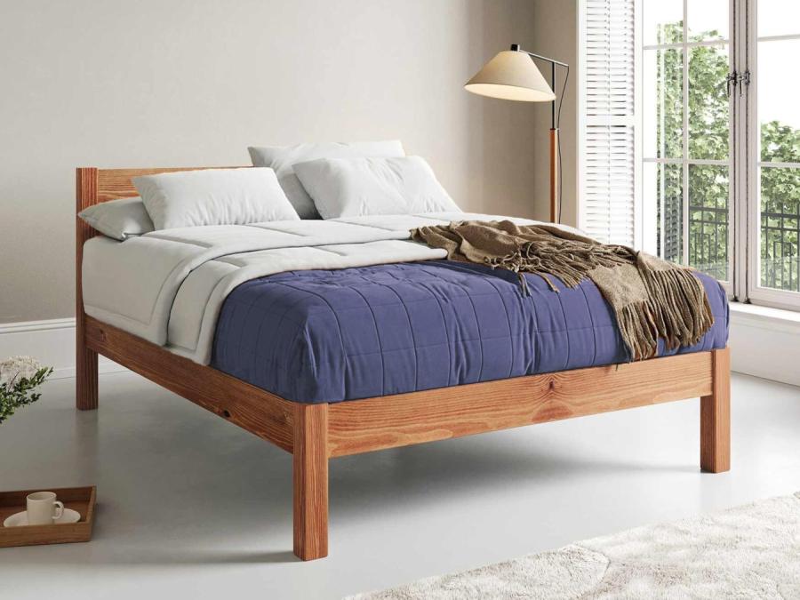 space saver wood bed frame white knight model in cinnamon